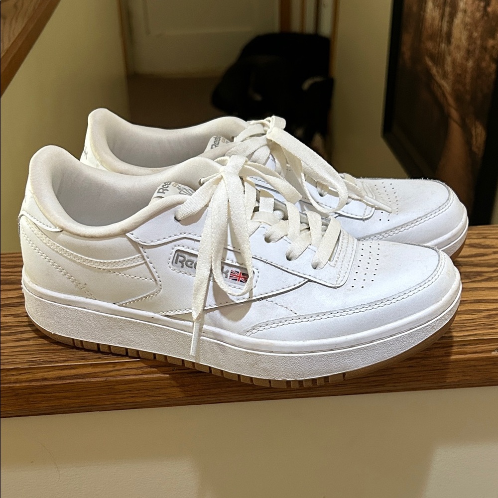 Reebok Club C Double Sneakers White Womens 7 Kids 6